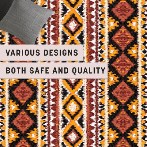 Rug Design Carpet|Kilim Pattern Carpet|Rustic Rug|Multi-Purpose Floor Covering|Geometric Floor Decor|Machine-Washable Rug|Non-Slip Area Rug