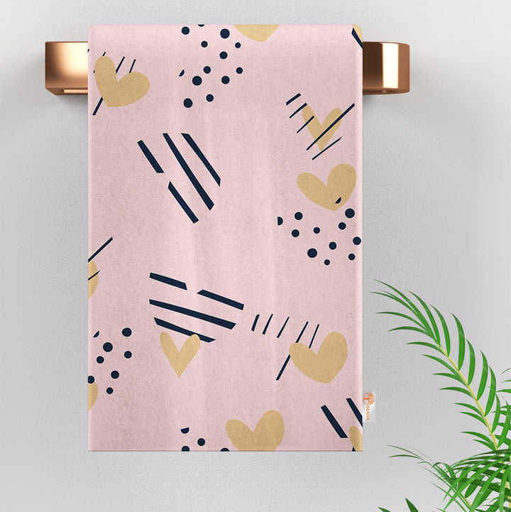 Love Themed Dishcloth|Decorative Hand Towel|Happy Valentine's Day Tea Towel|Heart Print Kitchen Cloth|Romantic Gift For V-Day Dish Cloth