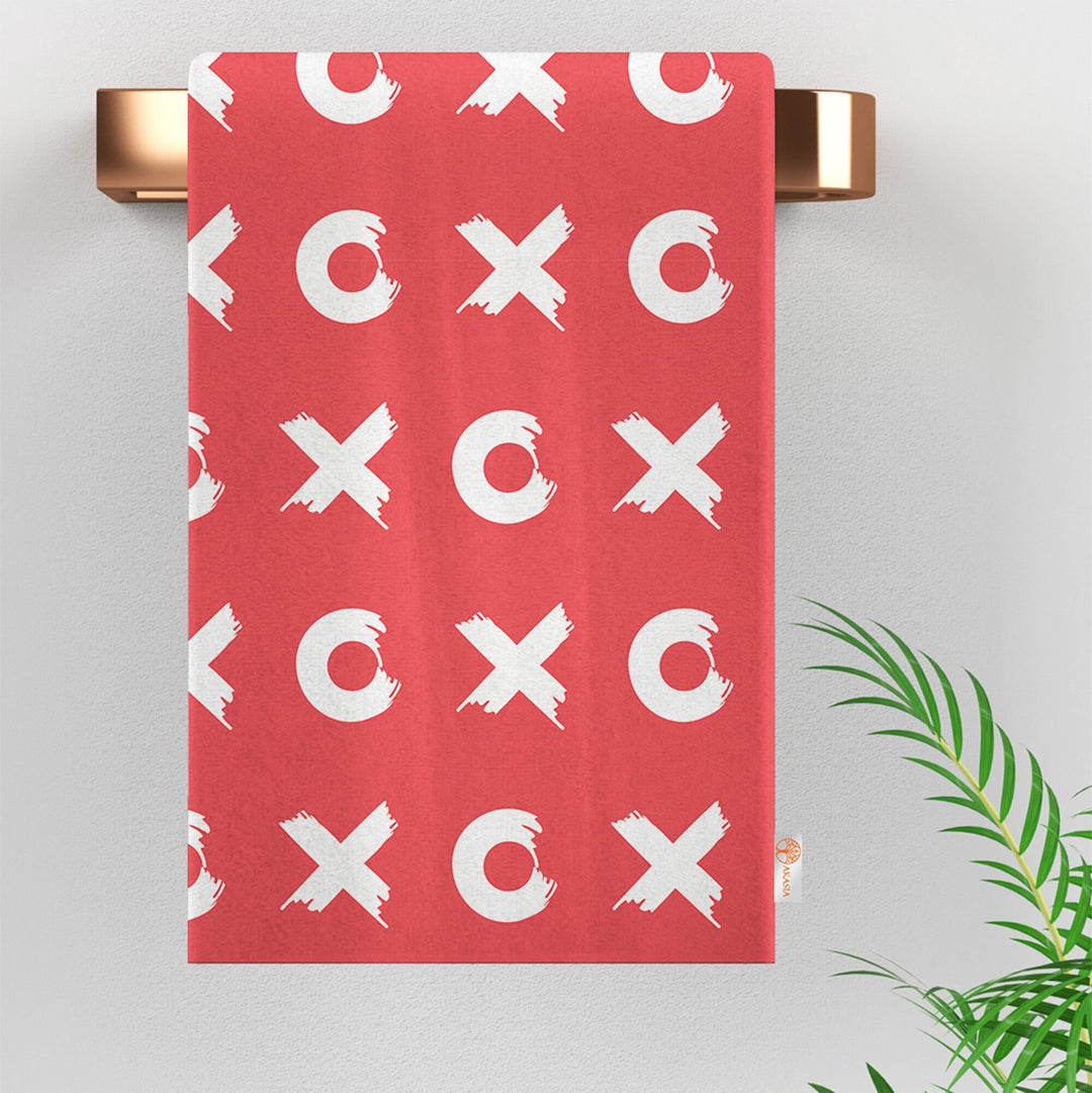 Heart Print Hand Towel|Love Themed Dishcloth|Striped Kitchen Cloth|Romantic Dust Cloth|Valentine's Day Tea Towel|Decorative Dish Cloth