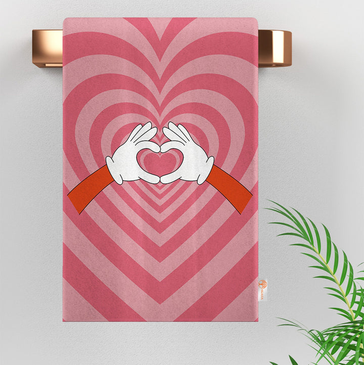 Valentine Hand Towel|Love Yourself Dish Cloth|Heart Print Dust Cloth|Flower Power Print Tea Towel|Daisy Print Kitchen Cloth|Love Themed Dish