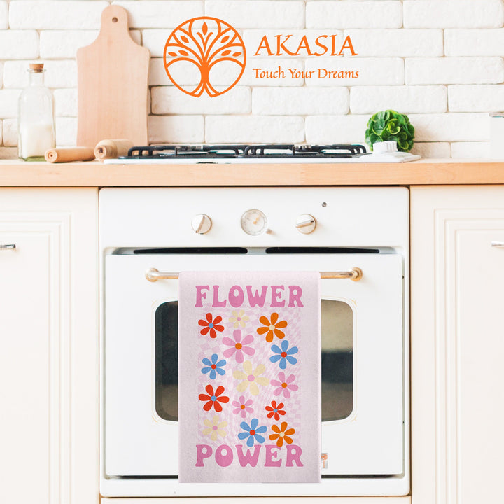 Valentine Hand Towel|Love Yourself Dish Cloth|Heart Print Dust Cloth|Flower Power Print Tea Towel|Daisy Print Kitchen Cloth|Love Themed Dish