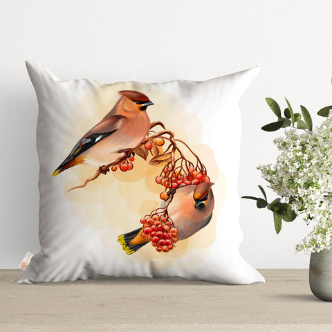 Floral Bird Print Pillow Cover|Summer Cushion Case|Sofa Throw Pillow|Farmhouse Pillowtop|Boho Bedding Decor|Cozy Pillowcase|Outdoor Cushion