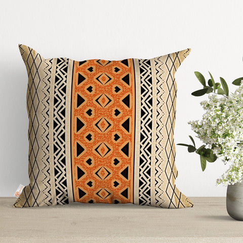 Ethnic Geometric Cushion Case|Decorative African Throw Pillow Top|Authentic Home Decor|Camel Print Cushion Cover|Rustic Pattern Porch Pillow