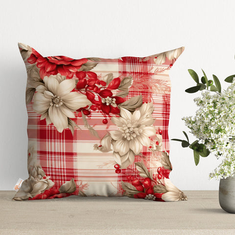 Floral Cushion Case|Outdoor Pillowcase|Summer Pillow Cover|Boho Cushion Cover|Housewarming Home Decor|Plaid Throw Pillow Case|Chic Decor