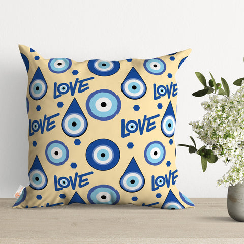 Evil Eye Throw Pillow Case|Love Print Cushion Cover|Decorative Pillowtop|One Eye Pillowcase|Abstract Cushion Case|Good Luck Home Decor