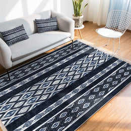 IKAT Pattern Rug|Fringed Carpet|Farmhouse Floor Covering|Rug Design Rug|Geometric Carpet|Machine-Washable Floor Covering|Decorative Carpet