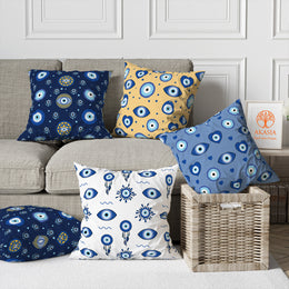 Good Luck Cushion Cover|Evil Eye Pillowcase|Cozy Home Decor|Decorative Throw Pillow Case|One Eye Pillowtop|Abstract Cushion Case