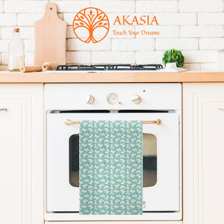 Butterfly Print Kitchen Towel|Boho Towel|Dotted Tea Towel|Summer Dish Cloth|Cozy Hand Towel|Floral Dishcloth|Digital Print Tea Towel