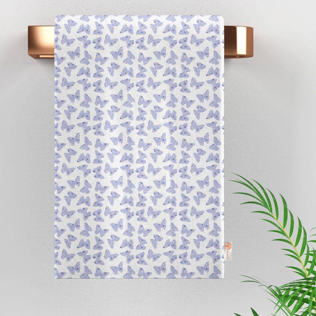 Butterfly Print Kitchen Towel|Boho Towel|Dotted Tea Towel|Summer Dish Cloth|Cozy Hand Towel|Floral Dishcloth|Digital Print Tea Towel