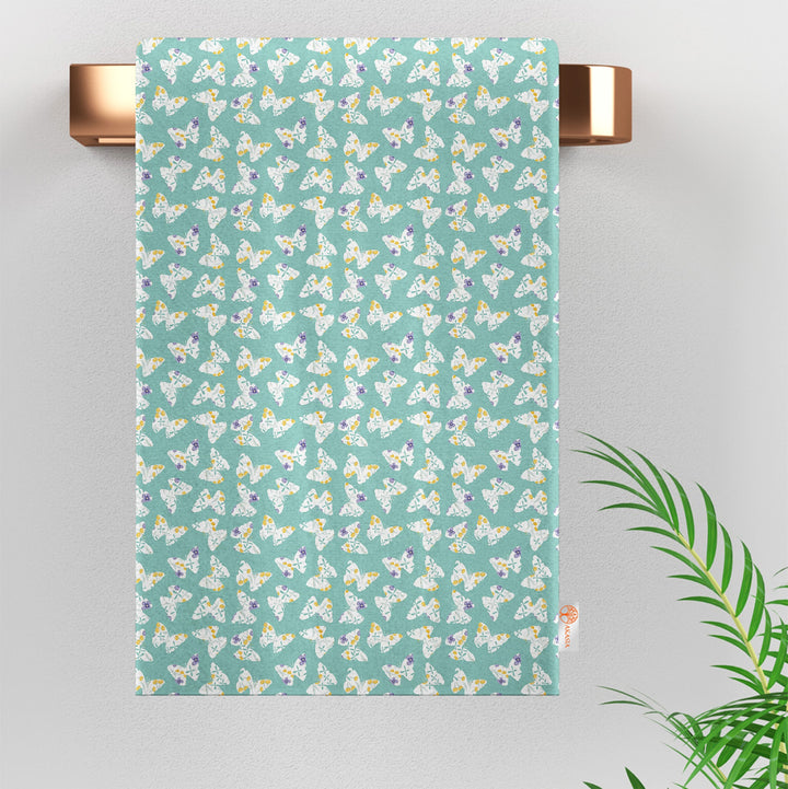 Butterfly Print Kitchen Towel|Boho Towel|Dotted Tea Towel|Summer Dish Cloth|Cozy Hand Towel|Floral Dishcloth|Digital Print Tea Towel