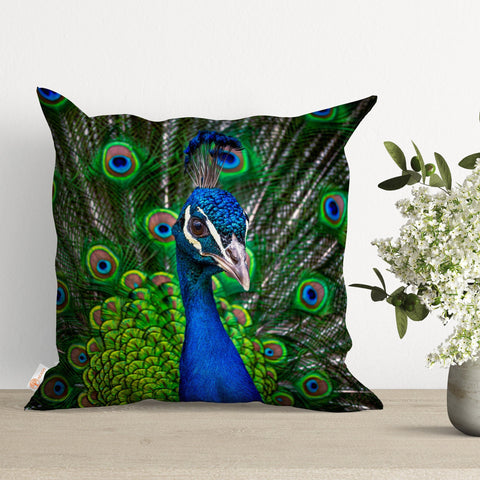 Peacock Pillow Cover|Animal Print Cushion Case|Housewarming Pillow Case|Farmhouse Pillowcase|Decorative Cushion Cover|Cozy Home Decor