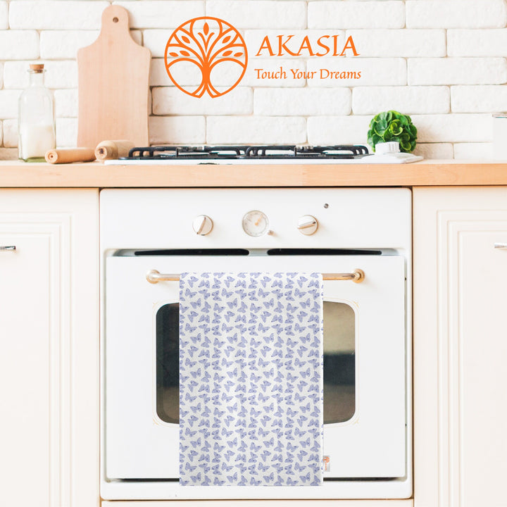 Butterfly Print Kitchen Towel|Boho Towel|Dotted Tea Towel|Summer Dish Cloth|Cozy Hand Towel|Floral Dishcloth|Digital Print Tea Towel