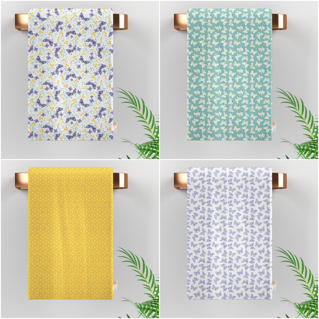 Butterfly Print Kitchen Towel|Boho Towel|Dotted Tea Towel|Summer Dish Cloth|Cozy Hand Towel|Floral Dishcloth|Digital Print Tea Towel