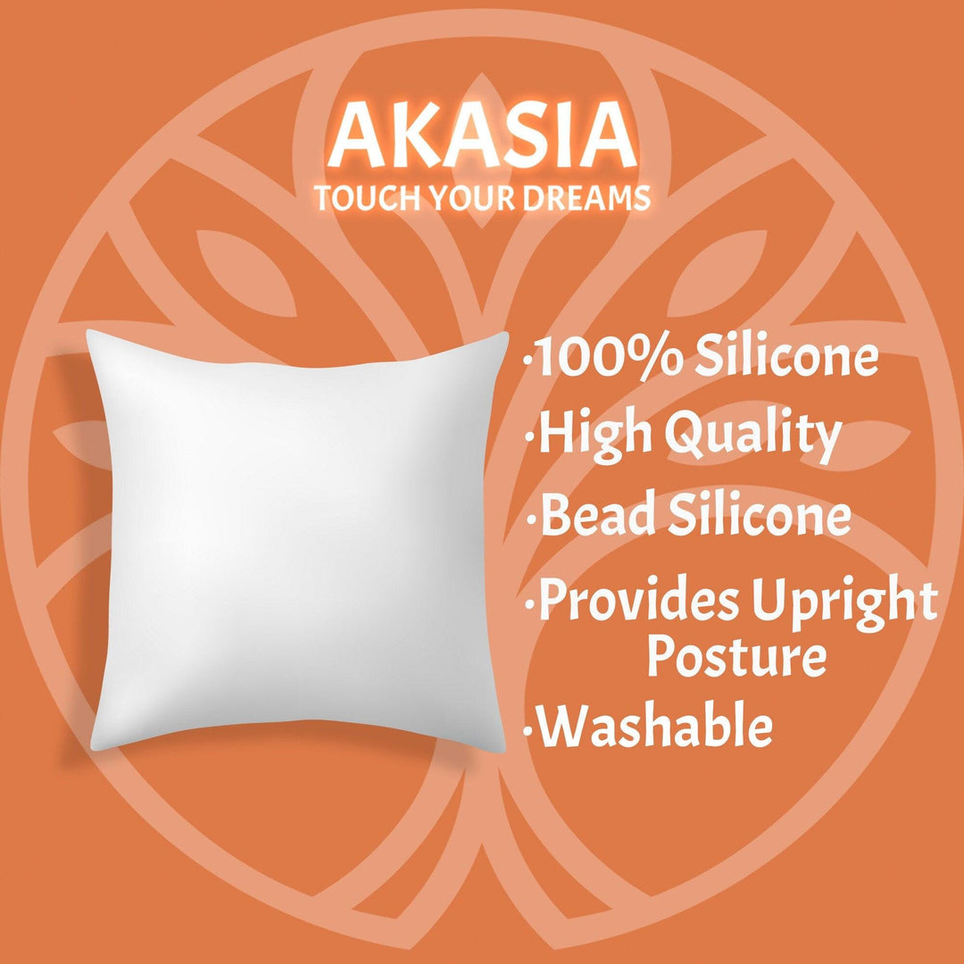 All Sizes Square Pillow Insert|Square Cushion Stuffer|Pillow Filler with Bead Silicone|Soft Cushion Insert|Pillow Form for Throw Cushions