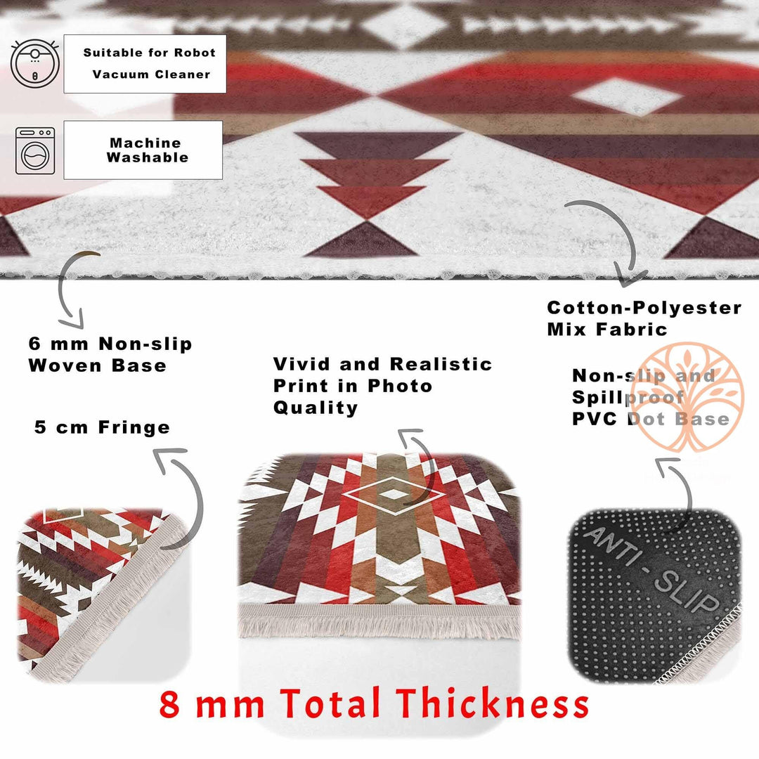 Geometric Carpet|Terracotta Decor|Fringed Carpet|Rectangle Carpet|Stylish Area Rug|Rug Design Carpet|Aztec Floor Mat|Southwestern Rug