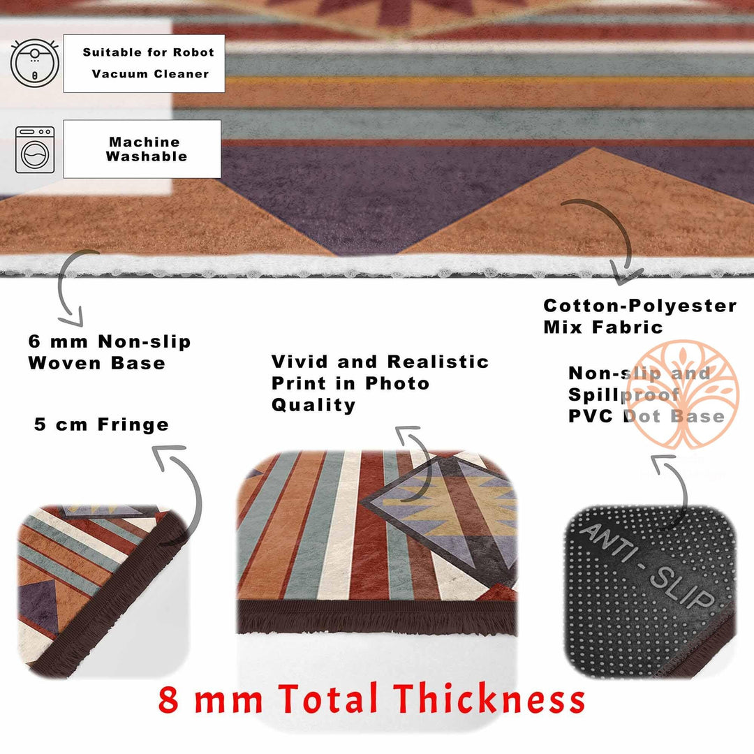 Curved Line Abstract Rug|Modern Minimalist Carpet|Boho Flow Pattern Rug|Machine-Washable Carpet|Non-Slip Rug|Contemporary Art Carpet