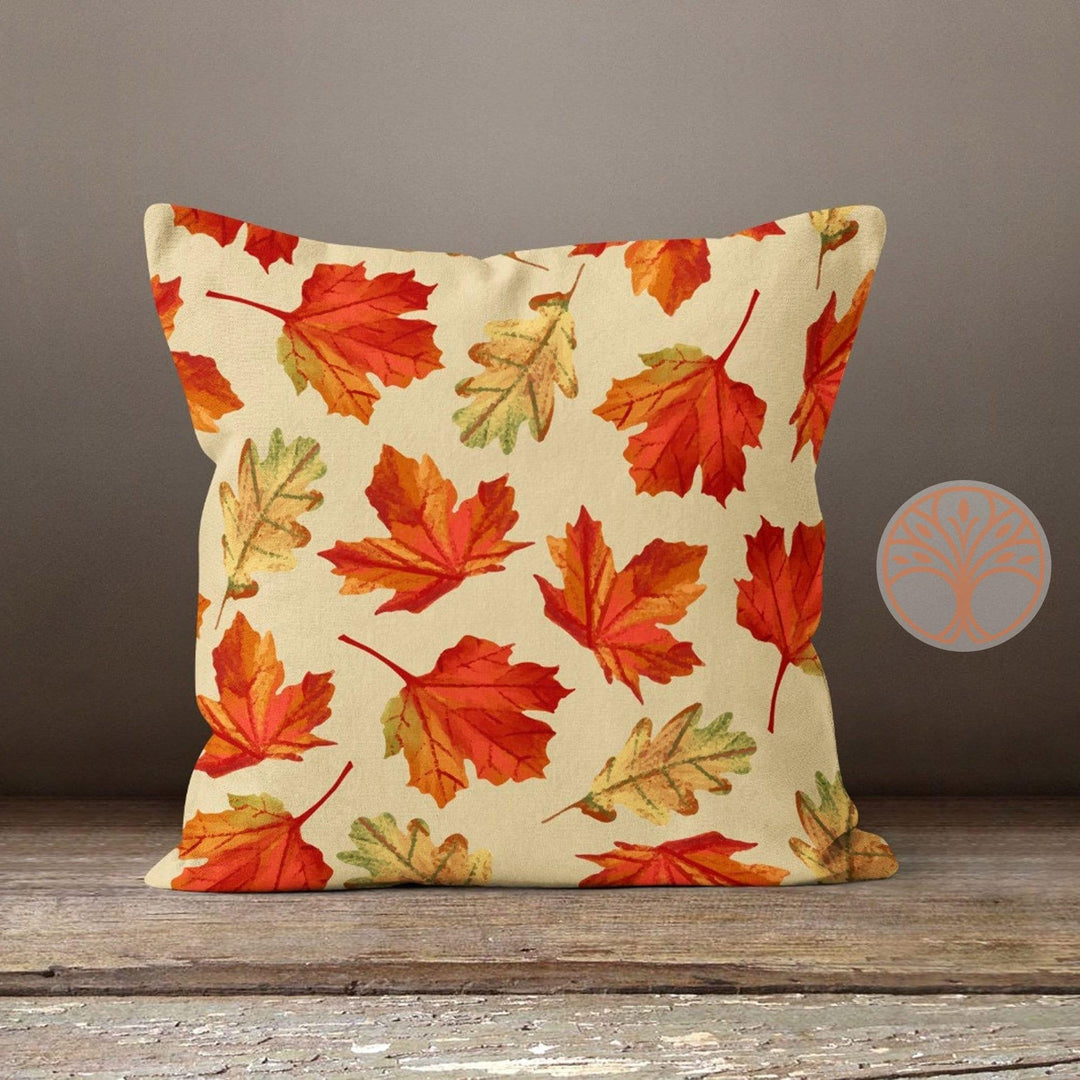 Fall Trend Pillow Cover|Autumn Cushion Case|Dry Leaves Throw Pillowtop|Decorative Cushion Case|Housewarming Farmhouse Outdoor Pillowcase