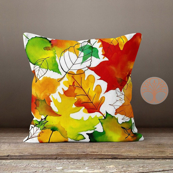 Fall Trend Pillow Cover|Autumn Cushion Case|Dry Leaves Throw Pillowtop|Decorative Cushion Case|Housewarming Farmhouse Outdoor Pillowcase