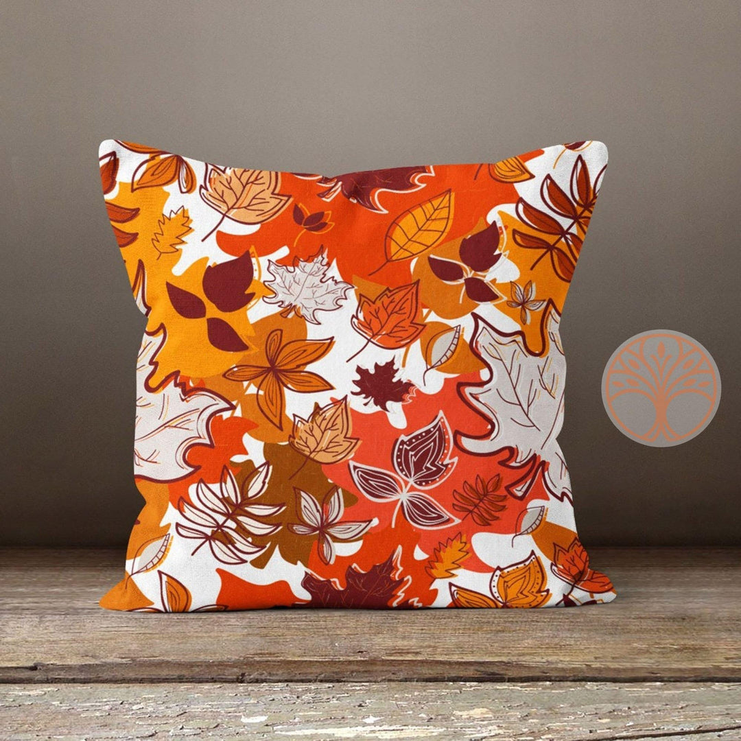 Fall Trend Pillow Cover|Autumn Cushion Case|Dry Leaves Throw Pillowtop|Decorative Cushion Case|Housewarming Farmhouse Outdoor Pillowcase