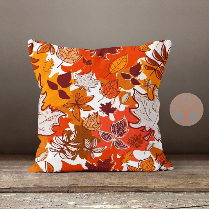 Fall Trend Pillow Cover|Autumn Cushion Case|Dry Leaves Throw Pillowtop|Decorative Cushion Case|Housewarming Farmhouse Outdoor Pillowcase