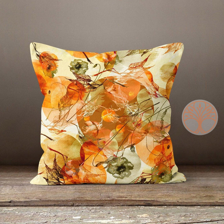 Fall Trend Pillow Cover|Autumn Cushion Case|Dry Leaves Throw Pillowtop|Decorative Cushion Case|Housewarming Farmhouse Outdoor Pillowcase