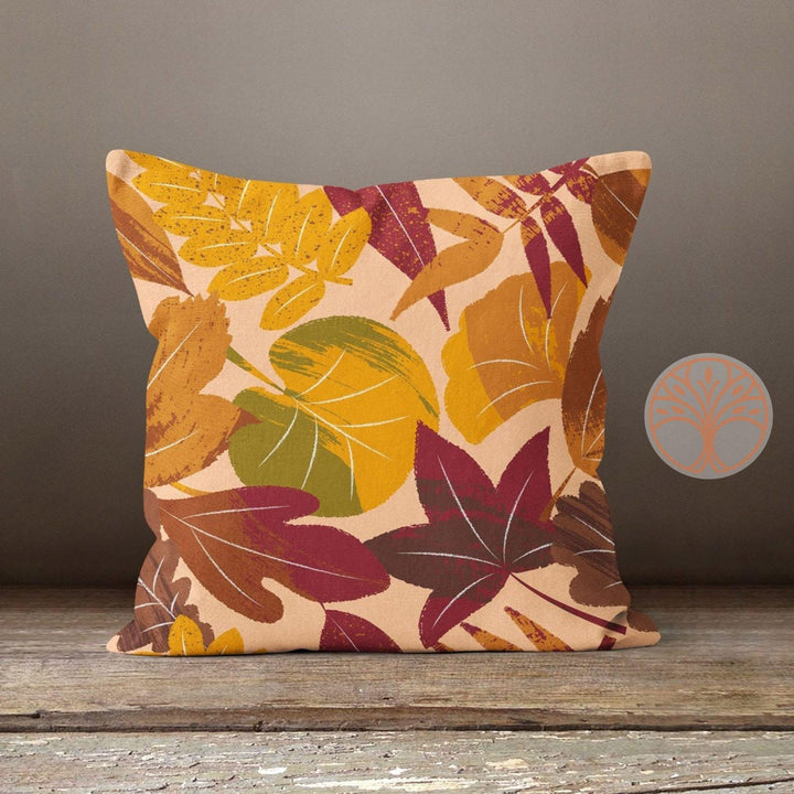 Fall Trend Pillow Cover|Autumn Cushion Case|Dry Leaves Throw Pillowtop|Decorative Cushion Case|Housewarming Farmhouse Outdoor Pillowcase