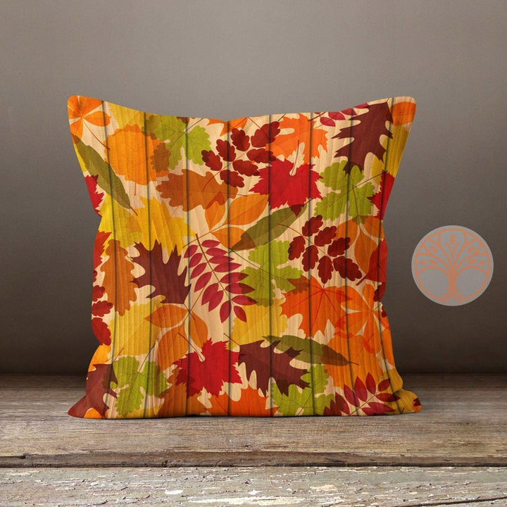 Fall Trend Pillow Cover|Autumn Cushion Case|Dry Leaves Throw Pillowtop|Decorative Cushion Case|Housewarming Farmhouse Outdoor Pillowcase