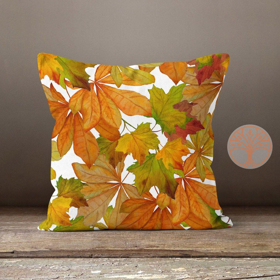 Fall Trend Pillow Cover|Autumn Cushion Case|Dry Leaves Throw Pillowtop|Decorative Cushion Case|Housewarming Farmhouse Outdoor Pillowcase