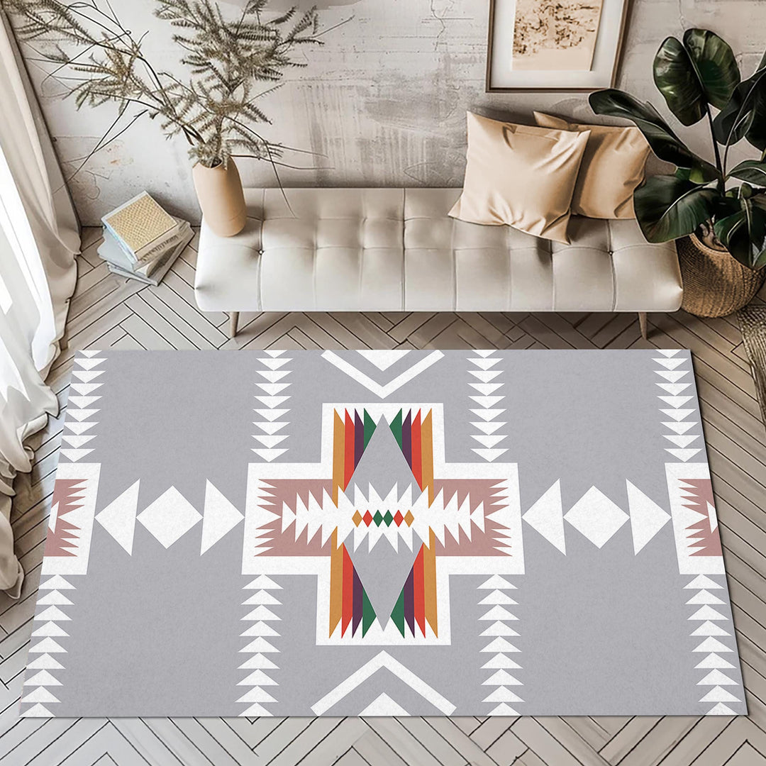 Navajo Area Rug|Aztec Print Carpet|Rug Design Home Decor|Southwestern Floor Mat|Machine-Washable Rug|Anti-Slip Floor Covering|Geometric Rug