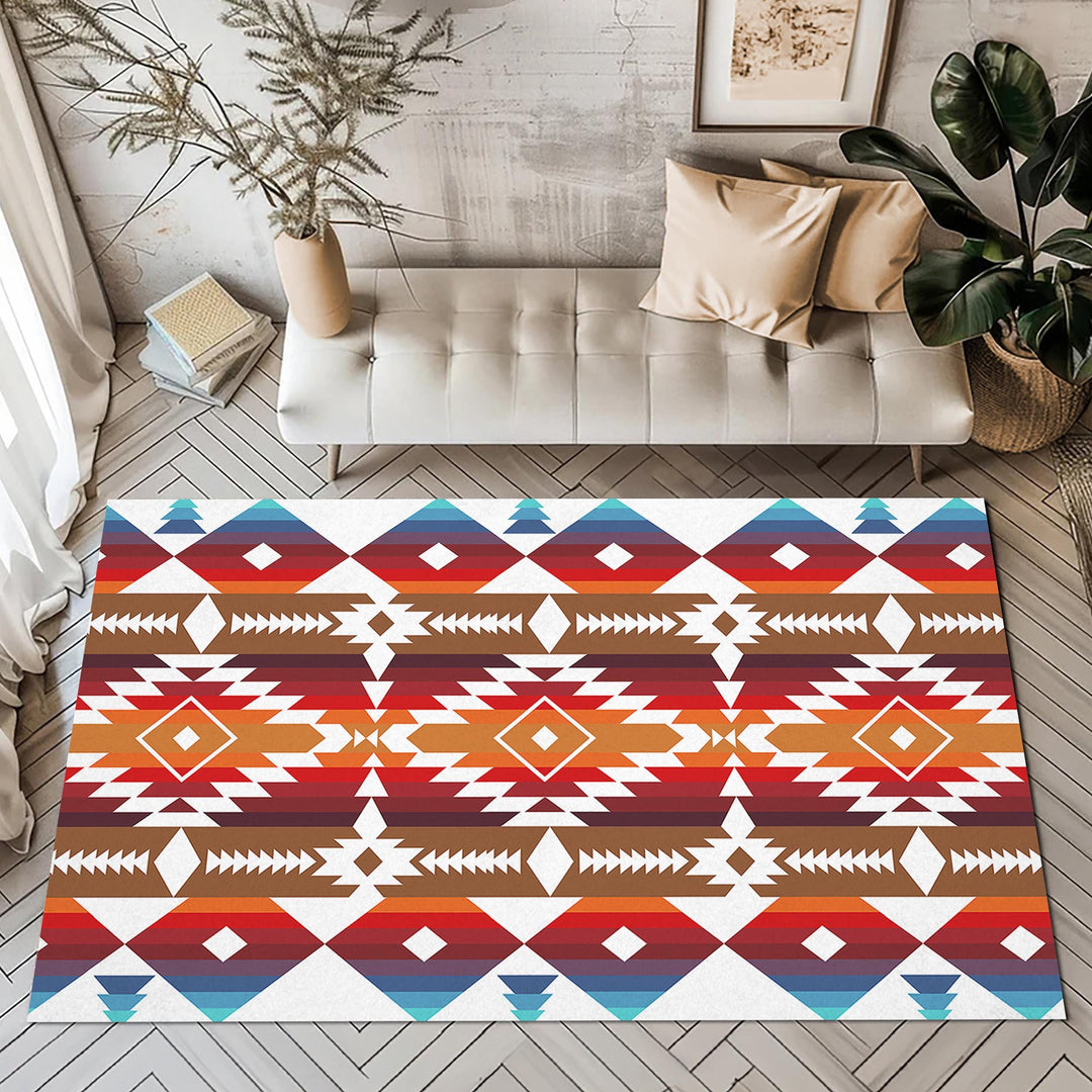Rug Design Carpet|Rustic Rug|Geometric Floor Covering|Indian Aztec Area Rug|Southwestern Floor Mat|Navajo Home Decor|Best Realtor Gift