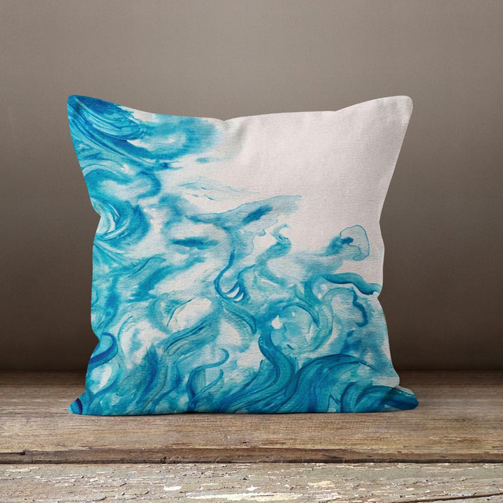 Beach House Pillow Case|Nautical Blue Cushion|Turquoise Sea Water Pillow|Housewarming Throw Pillow|Nautical Home Decor|Porch Pillow Case
