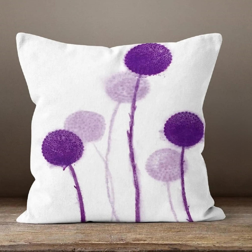 Purple Pillow Cover|Floral Throw Pillowtop|Summer Cushion Cover|Decorative Purple Outdoor Pillow|Bedding Home Decor|Housewarming Gift Ideas