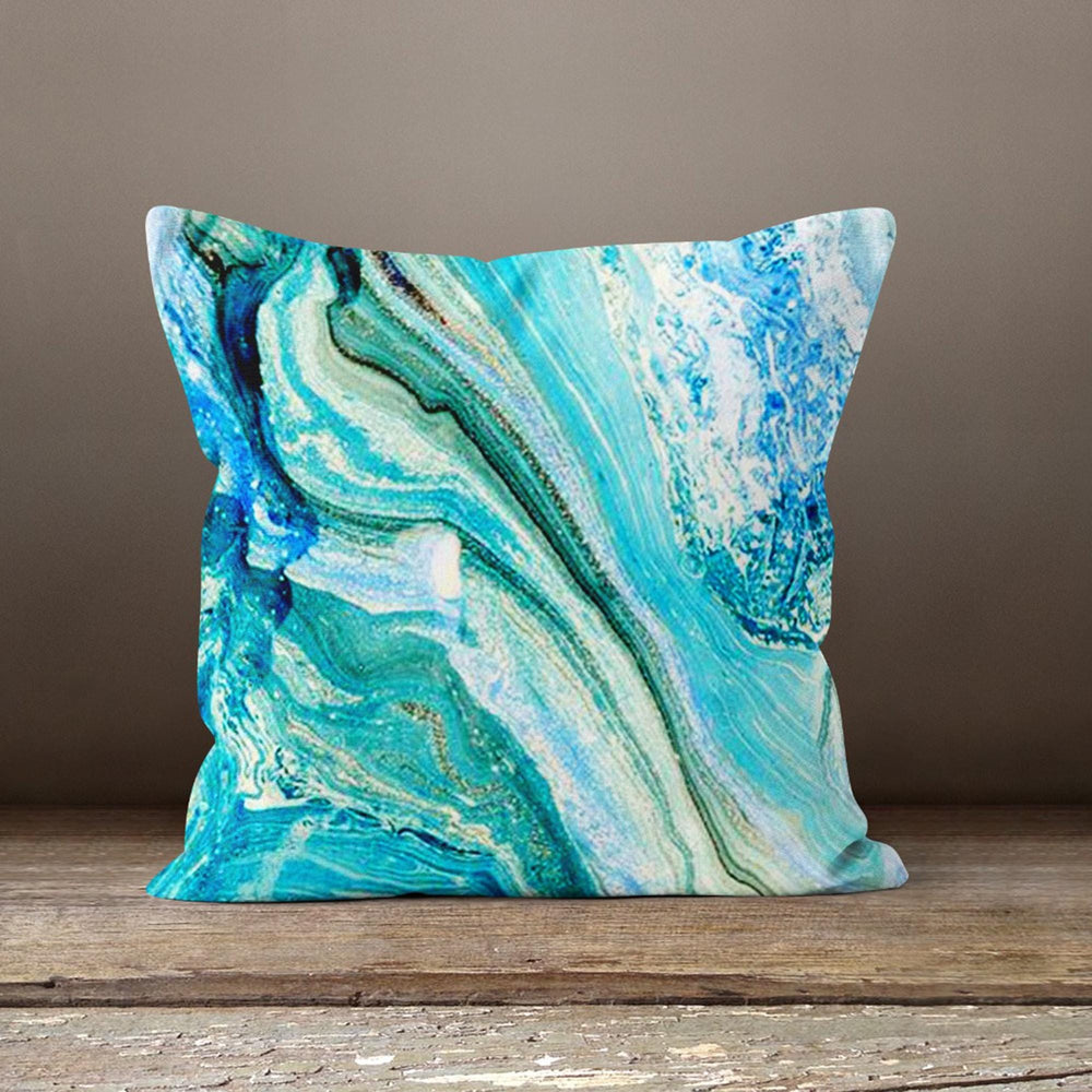 Beach House Pillow Case|Nautical Blue Cushion|Turquoise Sea Water Pillow|Housewarming Throw Pillow|Nautical Home Decor|Porch Pillow Case