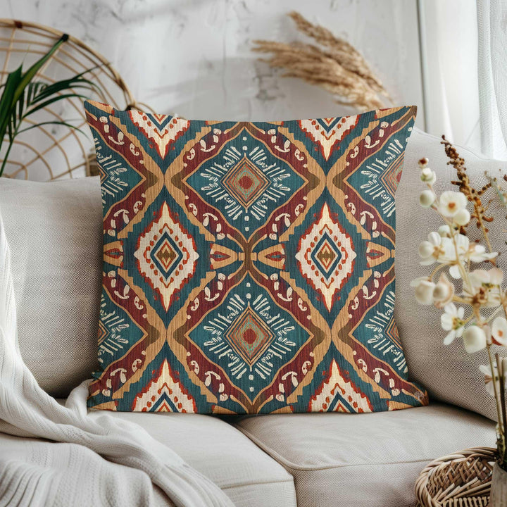Geometric Cushion Cover|Ethnic Pillowcase|Throw Pillowcase|Anatolian Pillowtop|Rustic Pillow Case|Kilim Pillow Cover|Rug Cushion Case
