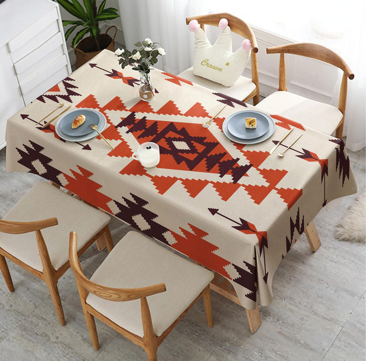 Rug Tablecloth|Rug Design Tabletop|Geometric Decor|Southwestern Table|Aztec Home Decor|Farmhouse Decor|Rustic Home Decor|Terracotta Table