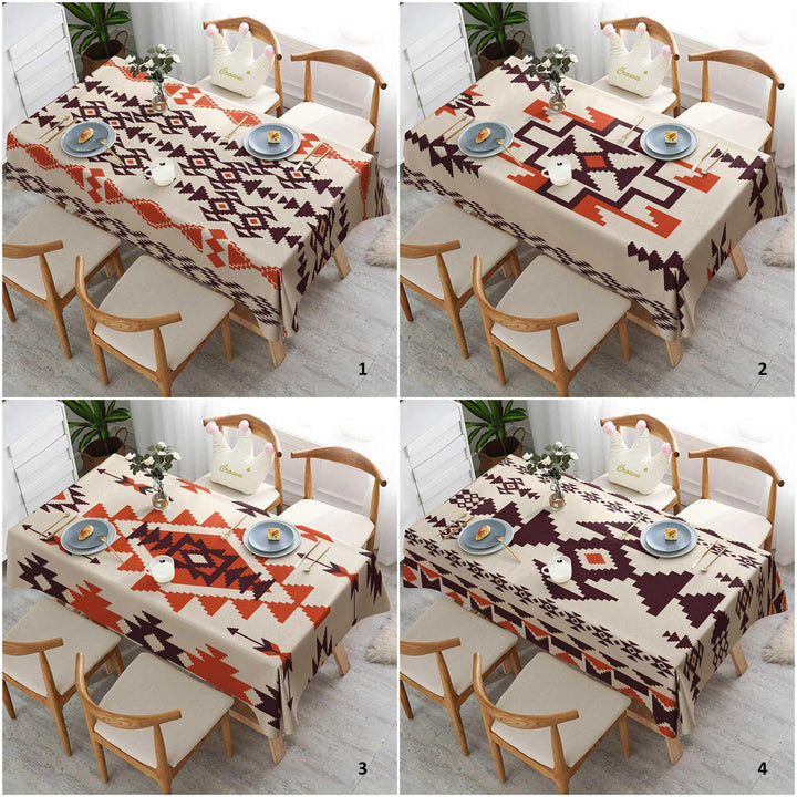 Rug Tablecloth|Rug Design Tabletop|Geometric Decor|Southwestern Table|Aztec Home Decor|Farmhouse Decor|Rustic Home Decor|Terracotta Table