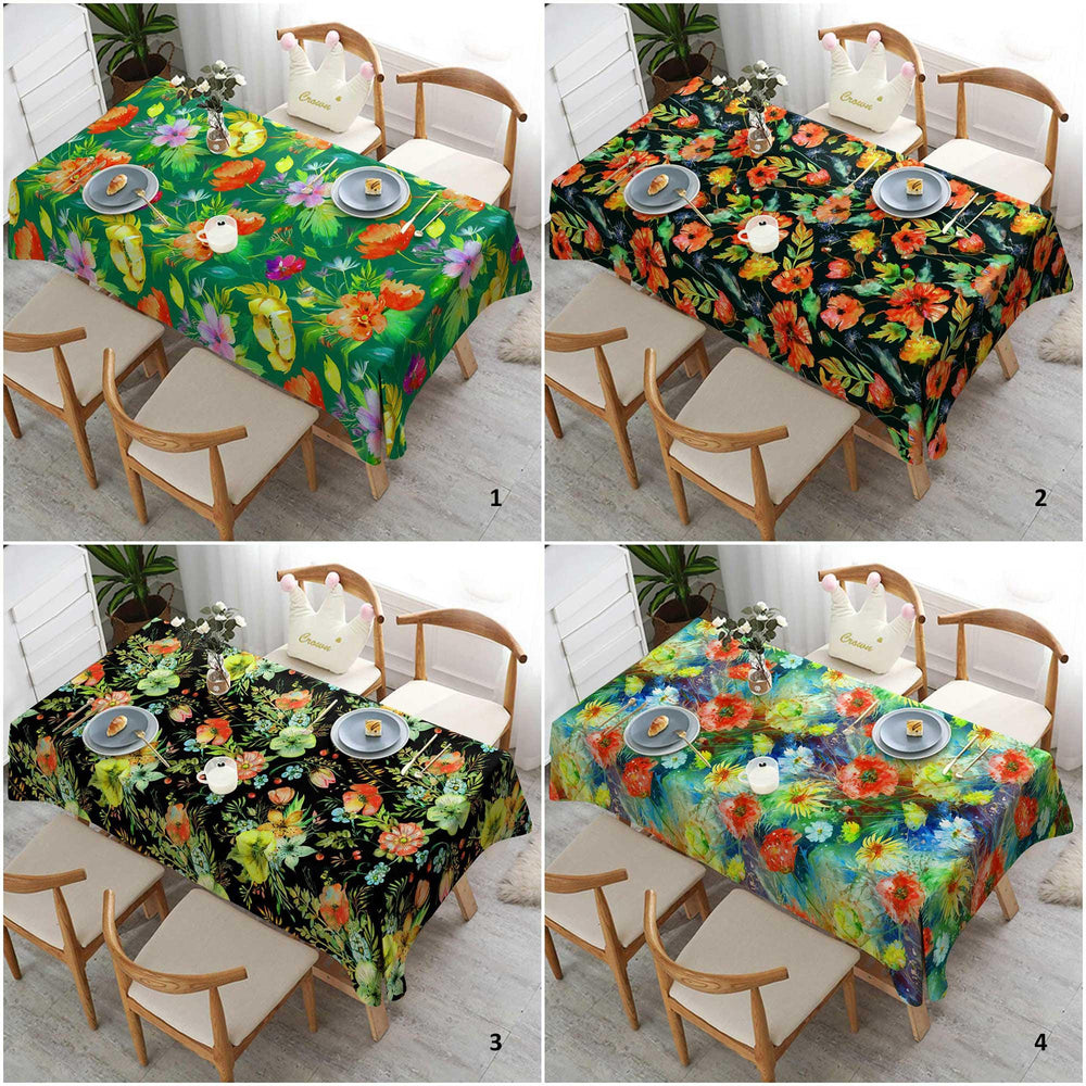 Floral Table Cover|Floral Tabletop|Boho Tablecloth|Kitchen Tablecloth|Summer Table Cover|Rectangle Tablecloth|Farmhouse Tablecloth