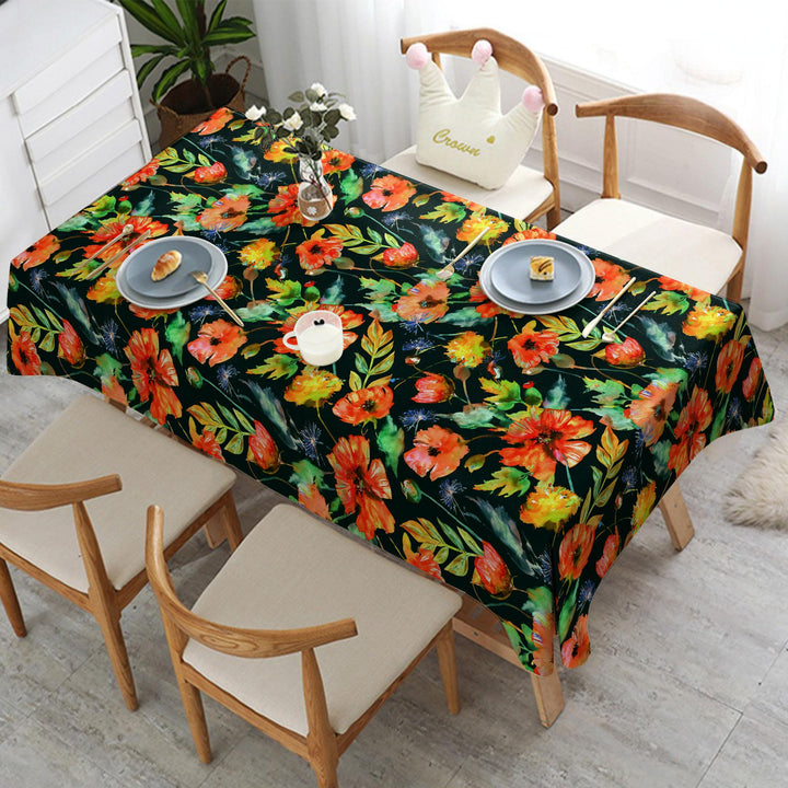 Floral Table Cover|Floral Tabletop|Boho Tablecloth|Kitchen Tablecloth|Summer Table Cover|Rectangle Tablecloth|Farmhouse Tablecloth