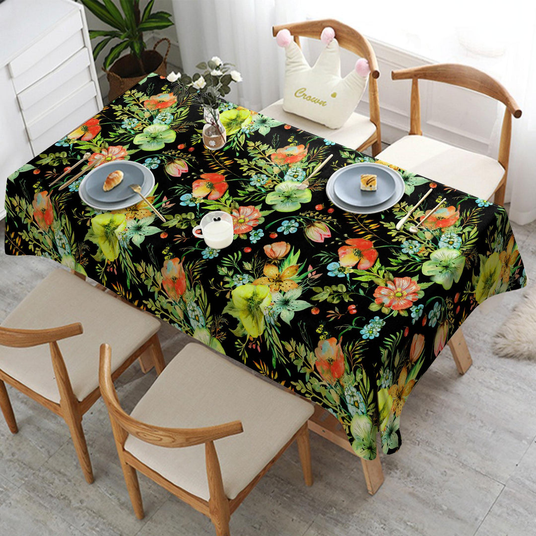 Floral Table Cover|Floral Tabletop|Boho Tablecloth|Kitchen Tablecloth|Summer Table Cover|Rectangle Tablecloth|Farmhouse Tablecloth
