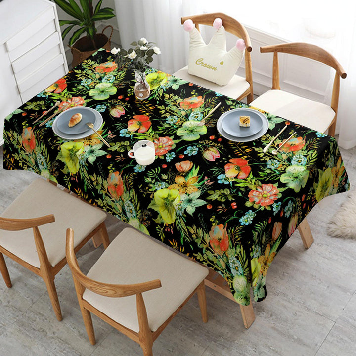 Floral Table Cover|Floral Tabletop|Boho Tablecloth|Kitchen Tablecloth|Summer Table Cover|Rectangle Tablecloth|Farmhouse Tablecloth