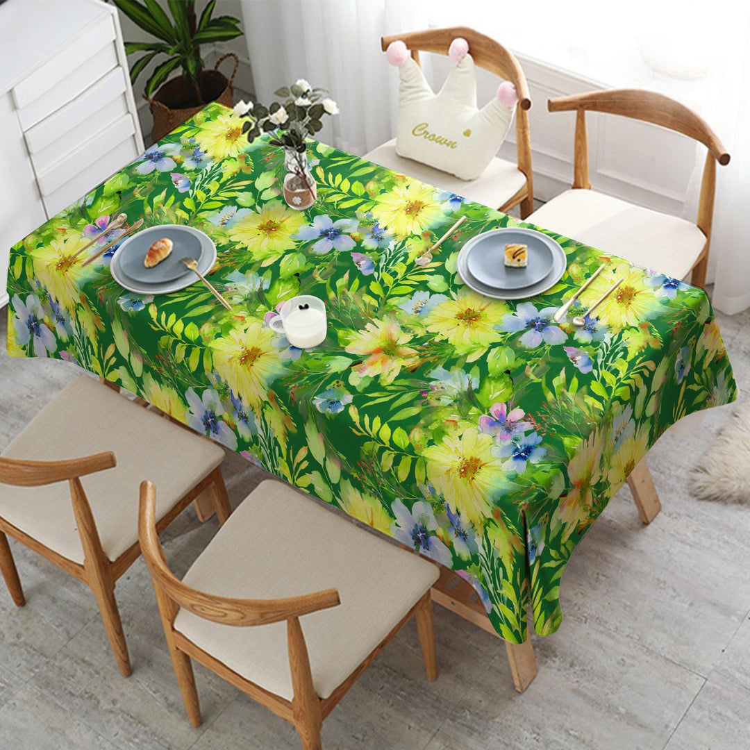 Floral Tabletop|Tropical Decor|Spring Home Decor|Flower Tablecloth|Kitchen Table Decor|Rectangle Tablecloth|Printed Tablecloth