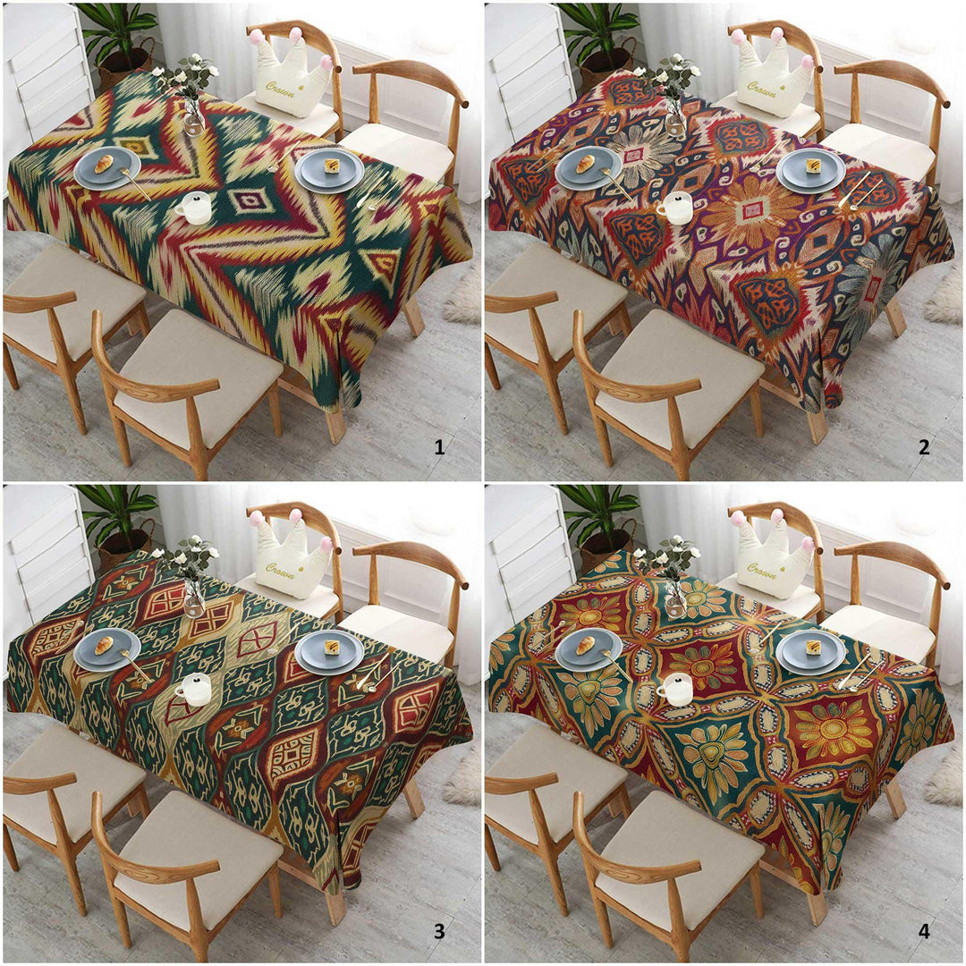 Geometric Tablecloth|Diamond Tabletop|Rectangle Tablecloth|Dining Table Decor|Bold Table Cover|Kitchen Tablecloth|Rustic Tablecloth