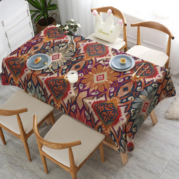 Geometric Tablecloth|Diamond Tabletop|Rectangle Tablecloth|Dining Table Decor|Bold Table Cover|Kitchen Tablecloth|Rustic Tablecloth