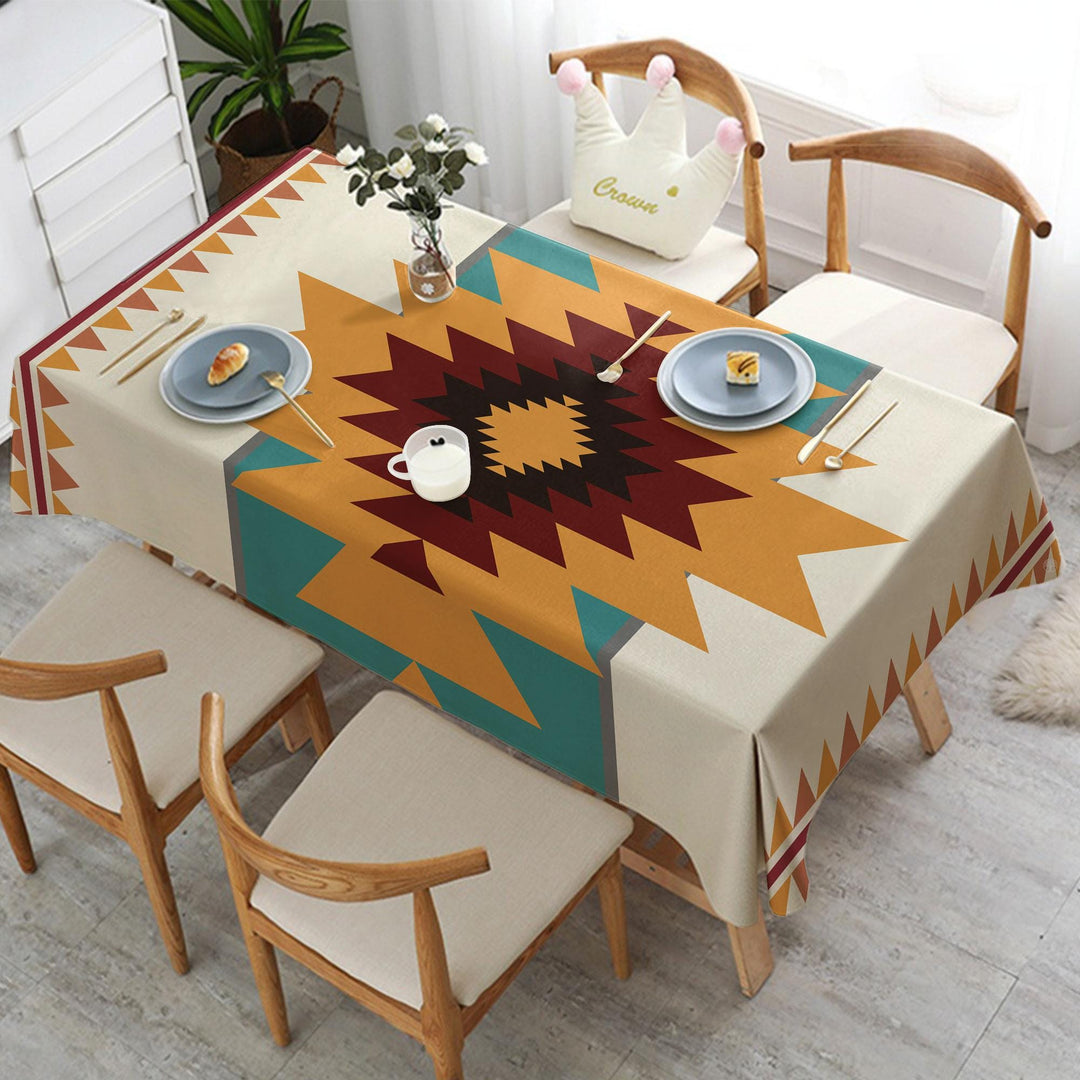 Rug Tablecloth|Rustic Home Decor|Southwestern Decor|Farmhouse Style Gift|Terracotta Table Top|Geometric Decor|Rug Design Tabletop