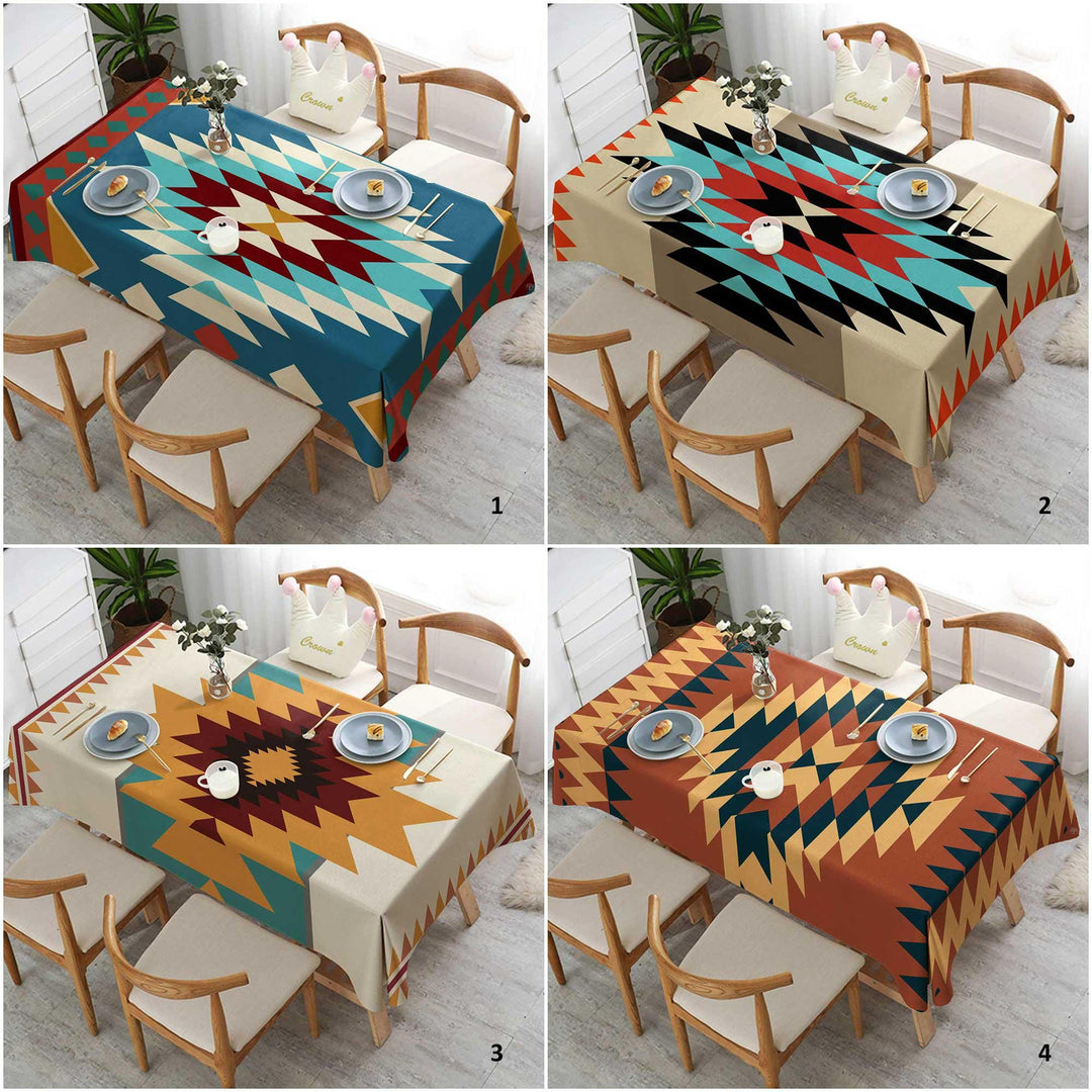 Rug Tablecloth|Rustic Home Decor|Southwestern Decor|Farmhouse Style Gift|Terracotta Table Top|Geometric Decor|Rug Design Tabletop