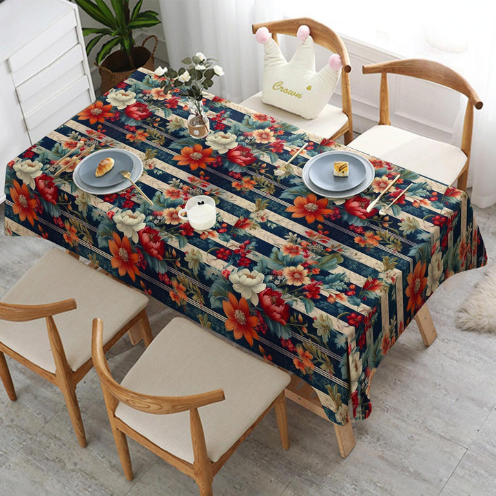 Flower Tablecloth|Boho Tablecloth|Floral Tablecloth|Farmhouse Tablecloth|Rectangle Tablecloth|Spring Table Cover|Spring Home Decor