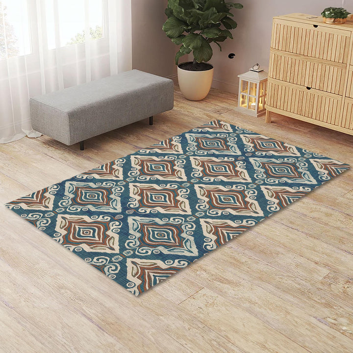 Geometric Carpet|Terracotta Decor|Fringed Carpet|Rectangle Carpet|Stylish Area Rug|Rug Design Carpet|Aztec Floor Mat|Southwestern Rug
