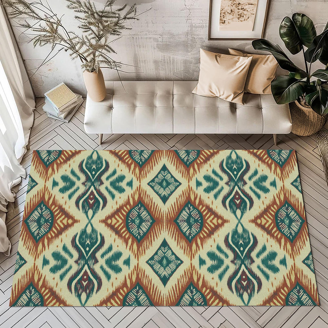 Geometric Carpet|Terracotta Decor|Fringed Carpet|Rectangle Carpet|Stylish Area Rug|Rug Design Carpet|Aztec Floor Mat|Southwestern Rug