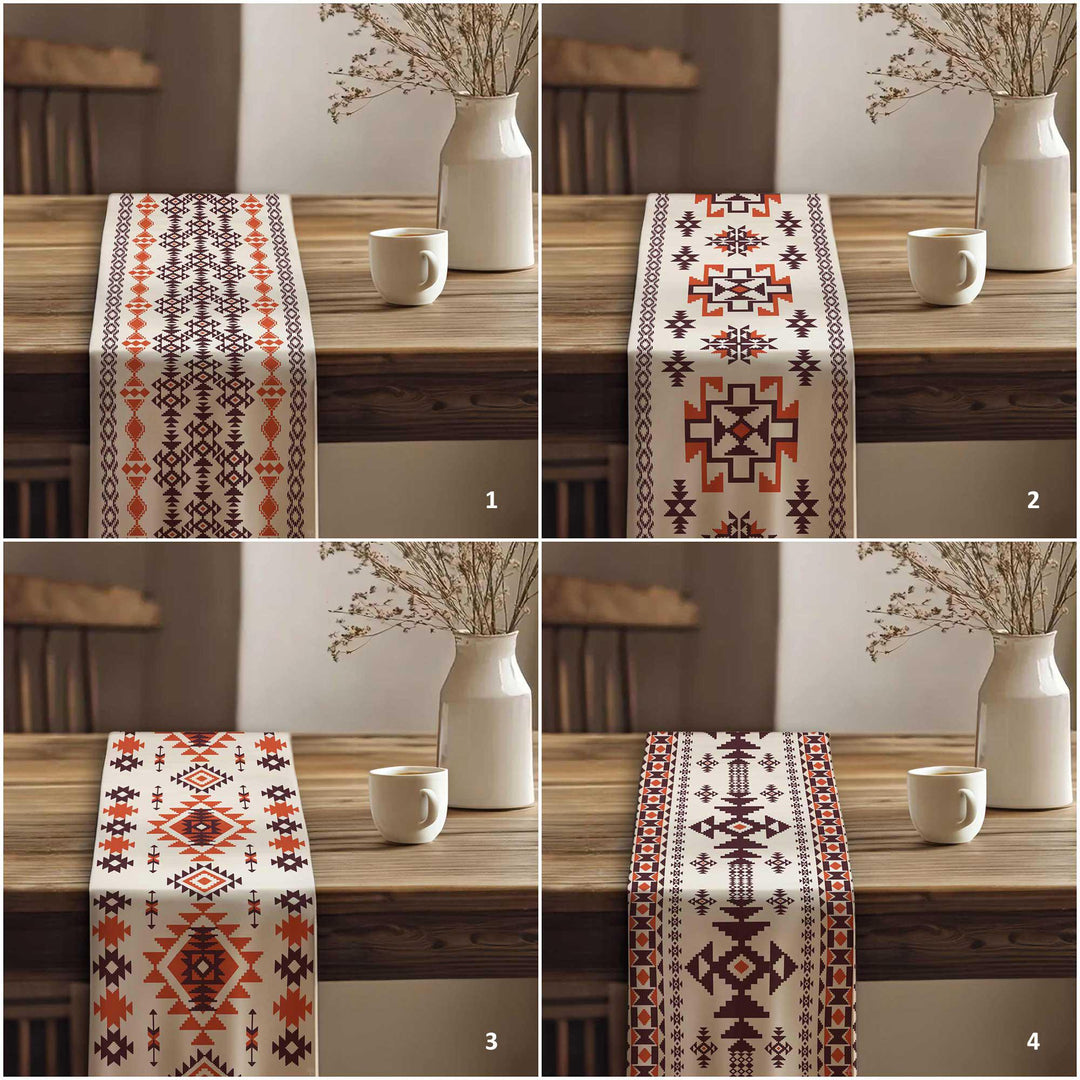 Southwestern Runner|Rug Design Table|Table Centerpiece|Terracotta Table Top|Farmhouse Style Gif|Southwestern Table|Aztec Print Table