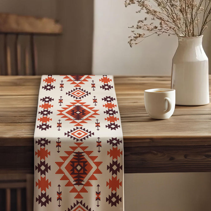 Southwestern Runner|Rug Design Table|Table Centerpiece|Terracotta Table Top|Farmhouse Style Gif|Southwestern Table|Aztec Print Table